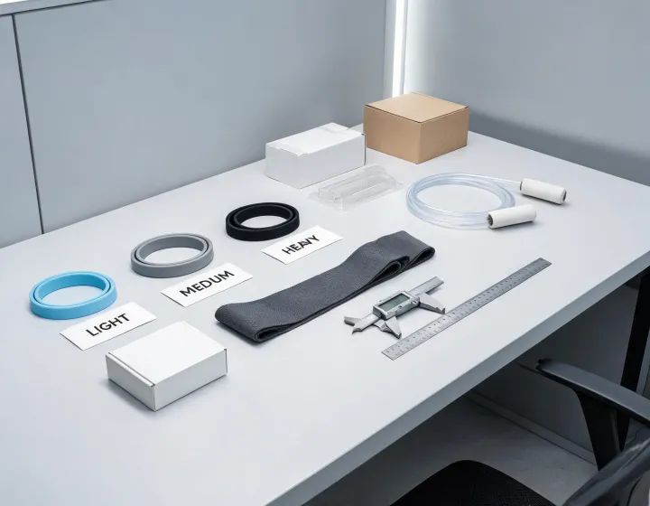 Resistance band material and dimension review desk
